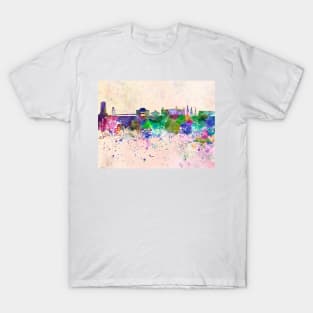 Bratislava skyline in watercolor background T-Shirt